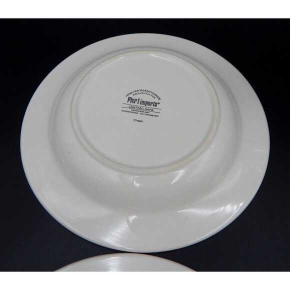 Pier 1  Imports Chateau Napa Salad Pasta Dish Bowls Earthenware Hand-painted S/5 - Picture 8 of 14